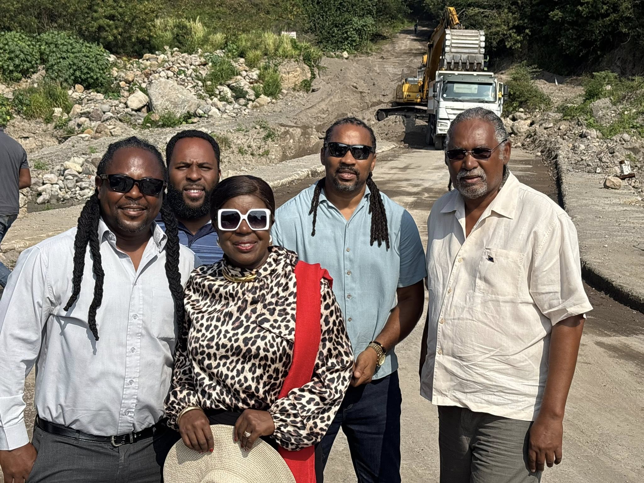 Government of Montserrat Ministers and Parliamentary Secretaries Conduct Site Visit to Belham Valley Bridge and Isles Bay Beach Road