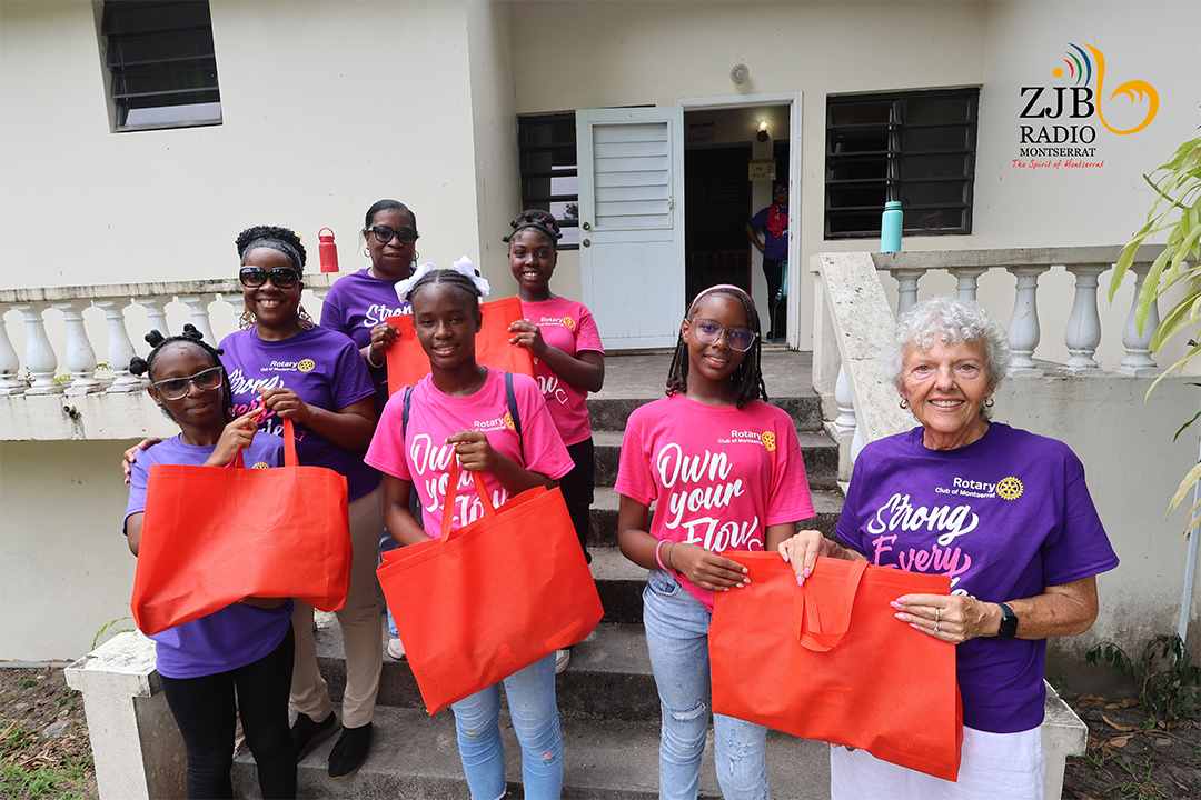 Female students at Montserrat Secondary School Receive Donations of Menstrual Supplies