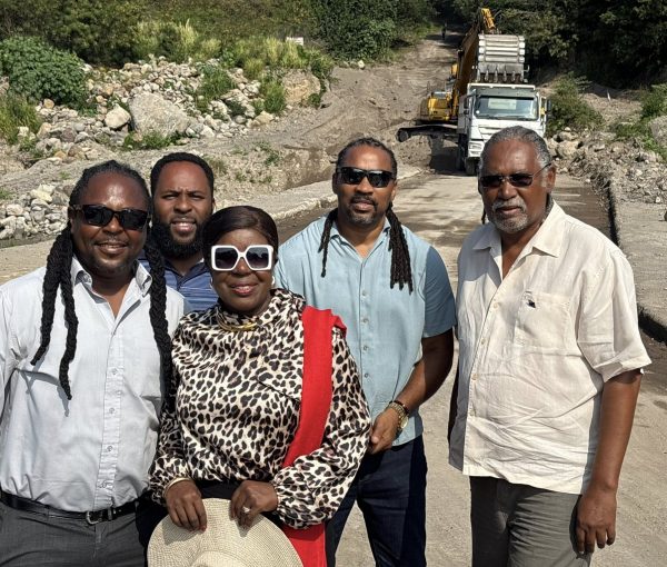 Government of Montserrat Ministers and Parliamentary Secretaries Conduct Site Visit to Belham Valley Bridge and Isles Bay Beach Road