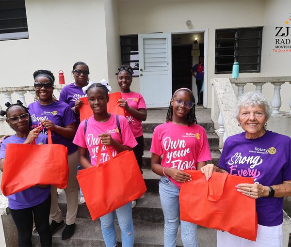 Female students at Montserrat Secondary School Receive Donations of Menstrual Supplies